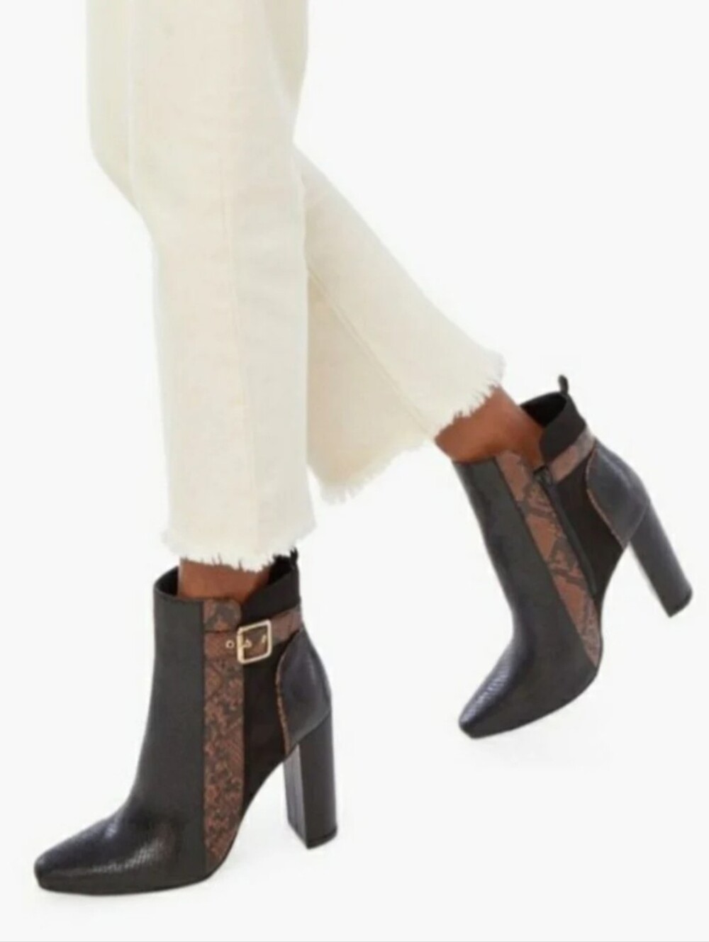 NIB Linette Color Block Booties Black Multi 8.5